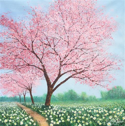 Chris Bourne - Cherry Blossom in the Lane - Watergate Art