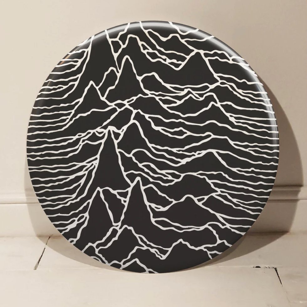 Tapedeck Art - Joy Division, Unknown Pleasures GIANT 3D Vintage Pin Badge - My Store